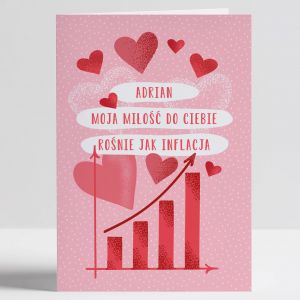 Kartka z okazji Walentynek MIO RONIE JAK INFLACJA