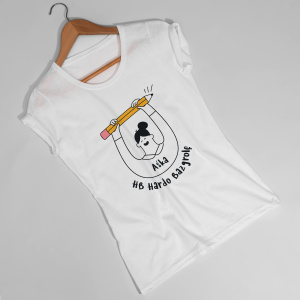 Koszulka damska z nadrukiem HARDO BAZGROL prezent dla rysownika - S