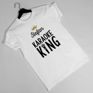 Koszulka mska KARAOKE KING mieszny prezent dla kolegi