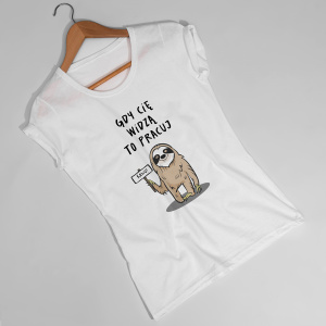Koszulka z leniwcem damska LENIWIEC prezent dla koleanki z pracy