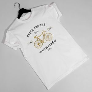 Koszulka z rowerem KRCE KILOMETRY prezent dla rowerzysty - S
