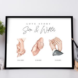 Personalizowany plakat dla pary modej LOVE STORY