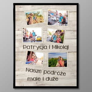 Plakat ze zdjciami PREZENT DLA PARY PODRӯNIKW