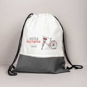Plecak worek z imieniem NIEZA SZPRYCHA prezent dla rowerzystki