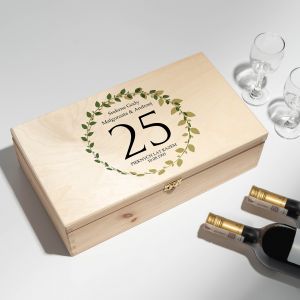 Podwjna skrzynka na wino 25 ROCZNICA prezent na srebrne gody
