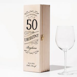 Skrzynka na wino na 50 urodziny CZAS WITOWA