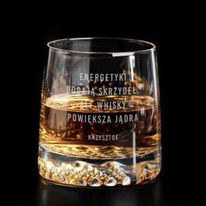 Oryginalna szklanka do whisky z grawerem MIESZNY PREZENT DLA NIEGO