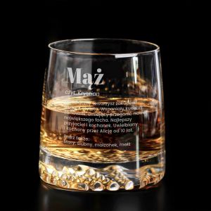 Szklanka do whisky z grawerem DLA MʯA NA ROCZNIC LUBU