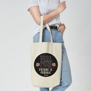Baweniana torba na zakupy GIRL PWR prezent na Dzie Kobiet