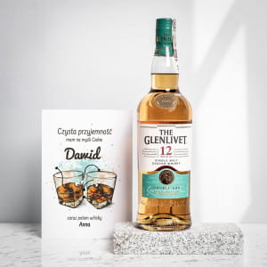 Whisky Glenlivet + kartka personalizowana PREZENT DLA CHOPAKA z okazji jego wita