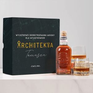 Whisky w zestawie ze szklankami POMYS NA PREZENT DLA ARCHITEKTA