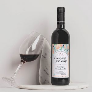 Wino personalizowane SODKO prezent z okazjiprzejciana emerytur