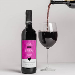 Czerwone wino personalizowane PREZENT NA WIECZR PANIESKI
