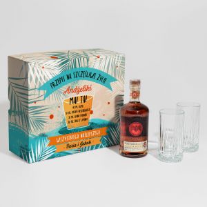Rum Bacardi i szklanki PRZEPIS NA SZCZʦLIWE YCIE prezent na urodziny przyjaciki