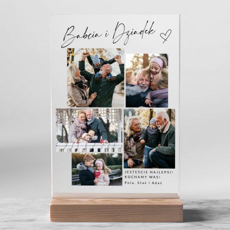 Personalizowana statuetka na DZIE� BABCI I DZIADKA ze zdj�ciami