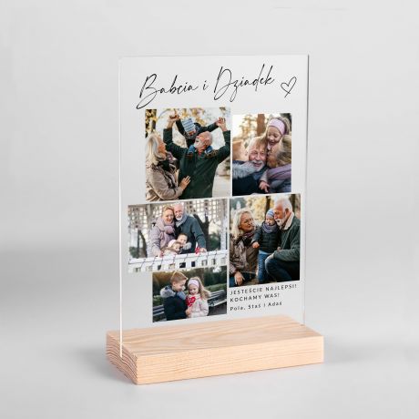 Personalizowana statuetka na DZIE� BABCI I DZIADKA ze zdj�ciami