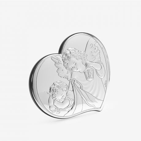 Obrazek na chrzest z Anio�em Str�em TW�J TEKST obrazek srebrny prezent na Chrzest prezent na Chrzciny