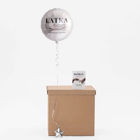 Balon w kartonie z personalizowan kartk LATKA LEC oryginalny prezent dla mechanika