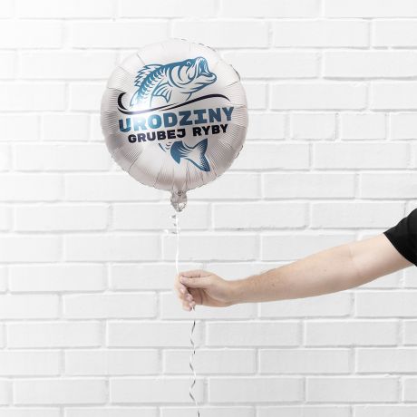 Balon wypeniony helem z personalizowan kartk PREZENT NA 40 URODZINY DLA WDKARZA