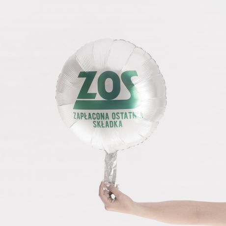 Foliowy balon wypeniony helem + dedykowana kartka PREZENT NA EMERYTUR DLA NIEGO