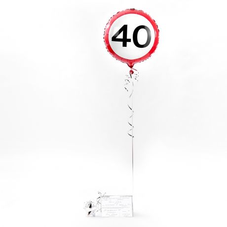 Balon z helem na 40 urodziny ZNAK + kartka MANDAT