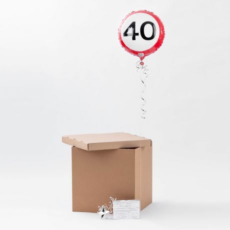 Balon z helem na 40 urodziny ZNAK + kartka MANDAT