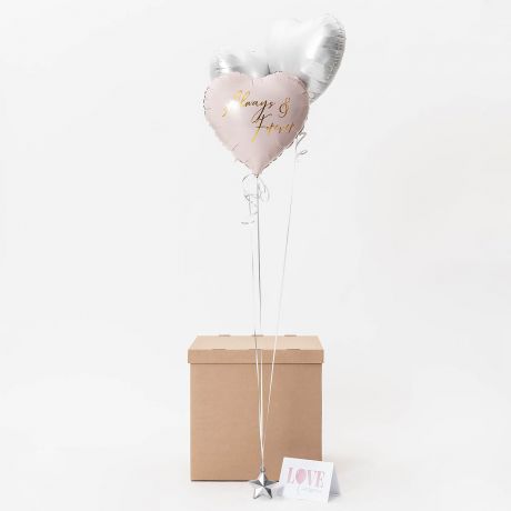Balonowy bukiet z personalizowaną kartką ALWAYS AND FOREVER prezent dla niej na rocznicę