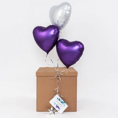 Balony w pudeku + kartka PREZENT NA LUB PRZYJACIӣKI