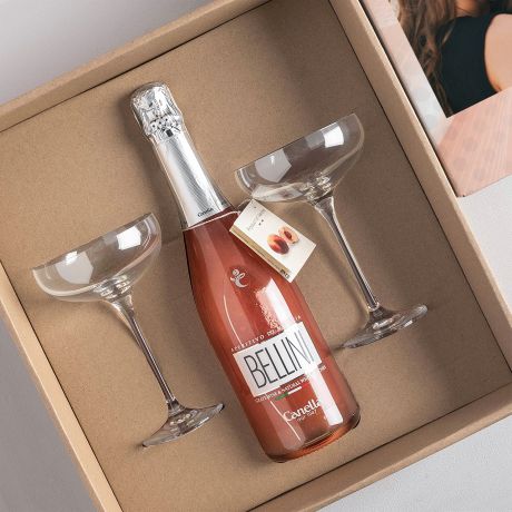 Bellini z kieliszkami PREZENT NA 18 URODZINY dla koleanki prezent na osiemnastk zestaw prezentowy na 18 urodziny