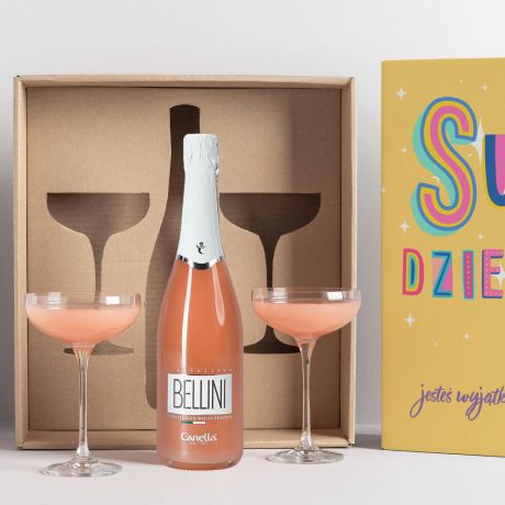 Bellini z kieliszkami PREZENT NA ROCZNIC DLA NIEJ