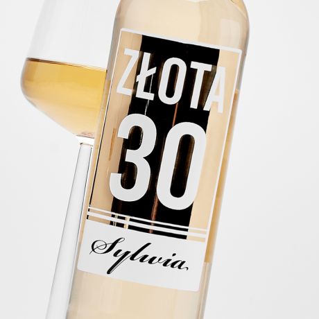 Białe wino na 30 urodziny ZŁOTA 30