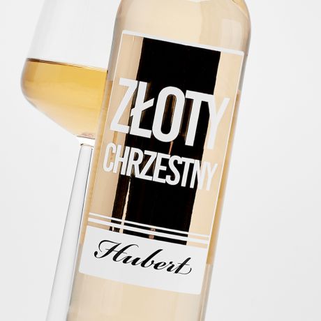 Biae wino personalizowane PREZENT DLA CHRZESTNEGO