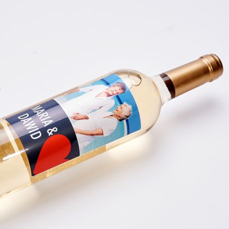 Biae wino personalizowane PREZENT DLA ZAKOCHANEJ PARY