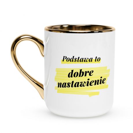 Bia�o-z�oty kubek dla rehabilitanta  NASTAWIENIE