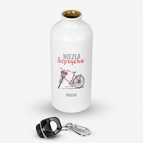 Bidon z nadrukiem SZPRYCHA prezent dla rowerzystki