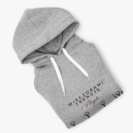 Bluza z kapturem oversize WIECZORAMI TRENUJ - S