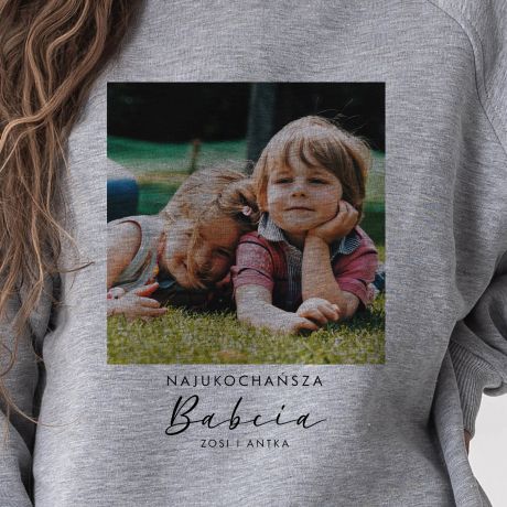 Personalizowana BLUZA DLA BABCI ze zdjciem wnukw S