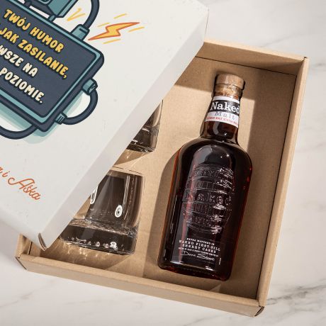 Whisky ze szklankami PREZENTOWY BOX DLA TATY alkohol na prezent whisky dla taty alkohol dla taty