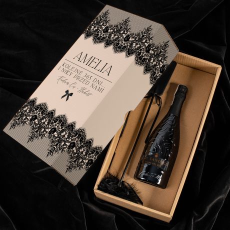 Box prezentowy z Prosecco i pejczem WALENTYNKOWY PREZENT DLA NIEJ