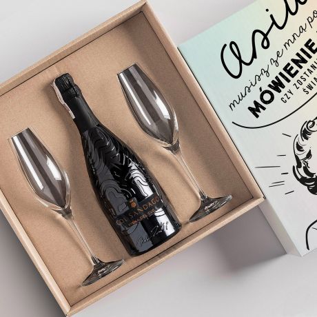 Box PROBA O WIADKOWANIE Prosecco z kieliszkami