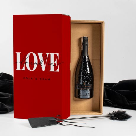 Box na Walentynki DRUNK IN LOVE Prosecco i pejcz