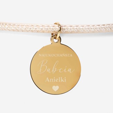 Bransoletka dla babci NAJUKOCHASZA BABCIA bransoletka na dzie babci prezent dla babci