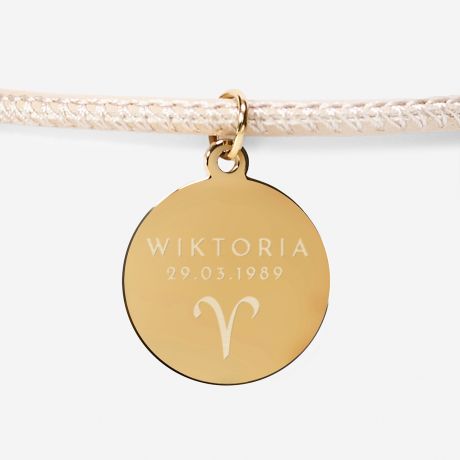 Bransoletka z grawerem znak zodiaku BARAN bransoletki zodiakalne bransoletka znak zodiaku