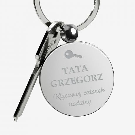 Brelok z grawerem dla taty KLUCZOWY CZONEK RODZINY brelok na Dzie Taty prezent dla taty