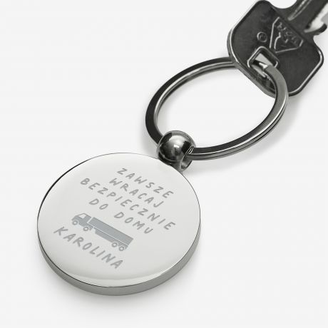 Brelok personalizowany WRACAJ BEZPIECZNIE gadet dla kierowcy tira