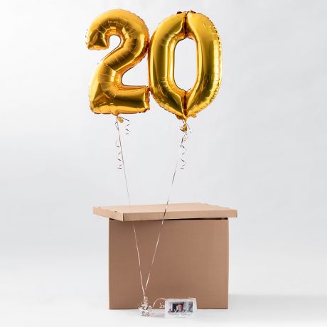 Bukiet balonowy na hel + kartka PREZENT NA 20 URODZINY