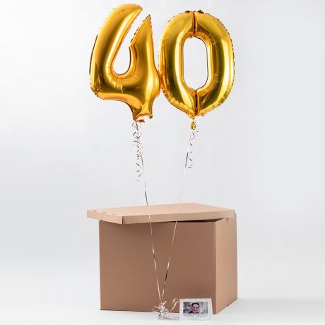 Balony na 40 URODZINY z helem + kartka ze zdjciem