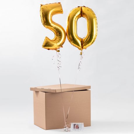 Balony z helem na 50 URODZINY + kartka ze zdjciem