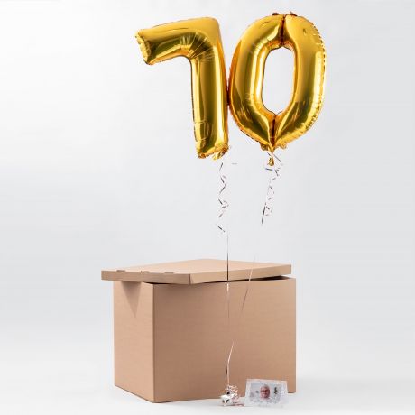 Balony z helem + kartka ze zdjciem ZESTAW PREZENTOWY NA 70 URODZINY