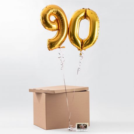 Zestaw prezentowy BALONY NA 90 URODZINY z personalizowan kartk